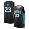 Camiseta Hombre NBA Detroit Pistons Jaden Ivey 2025-26 Nike City Edition Negro Swingman